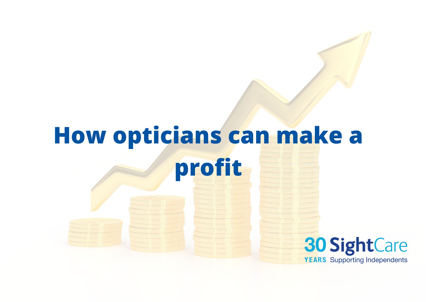 The text reads 'How opticians can make a profit'